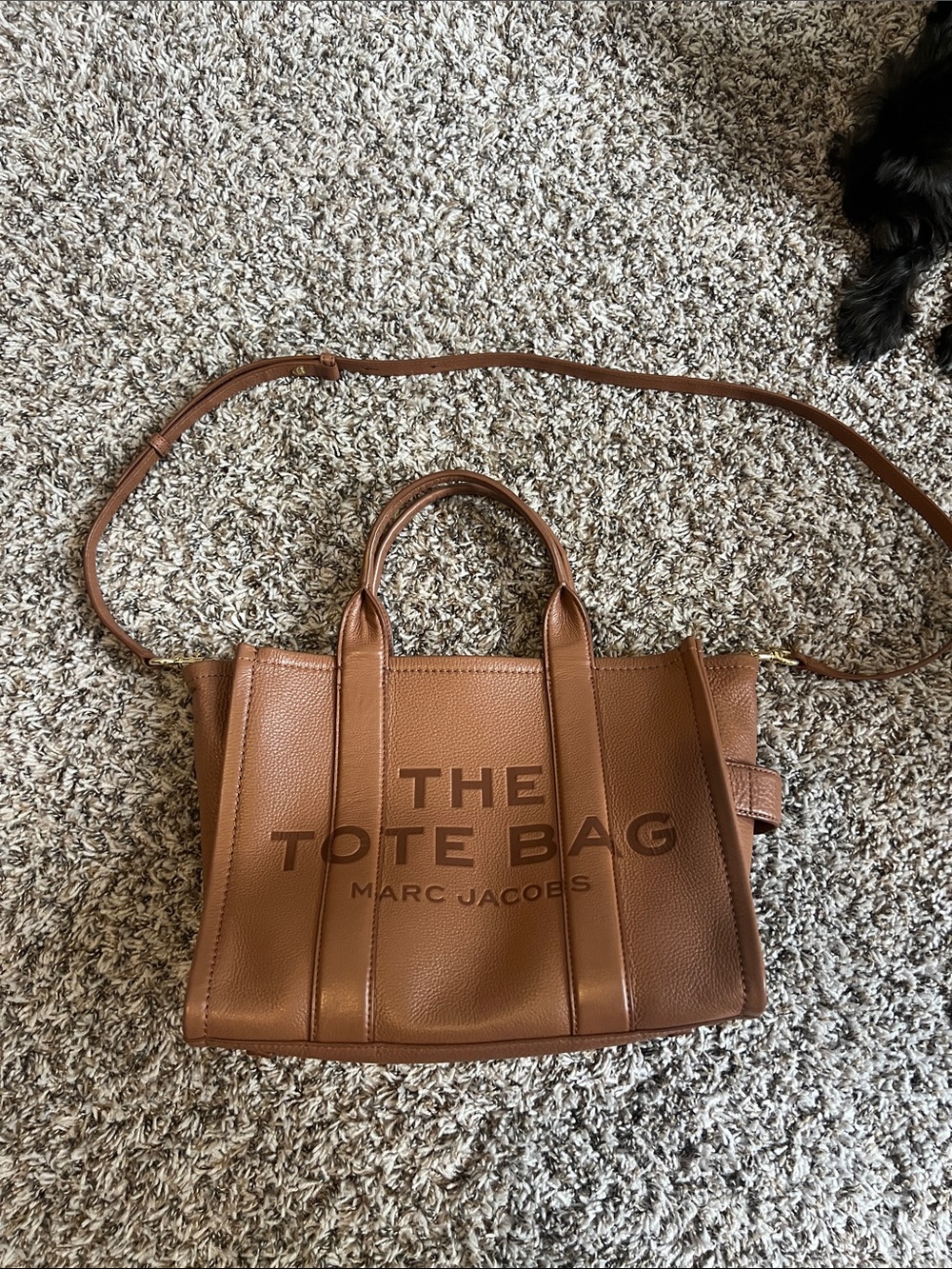 Marc Jacobs The Tote Bag in Camel Brown Leather with Strap